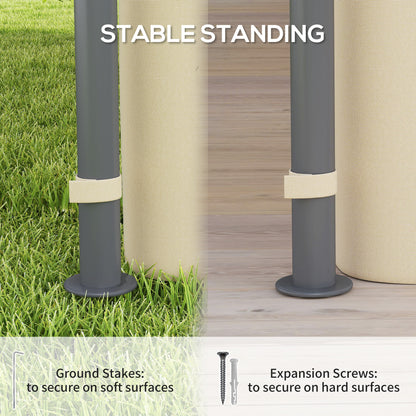 3 x 3 m Garden Gazebo, Double Roof Metal Gazebo with Curtains and Solar-Powered LED Lights, Outdoor Gazebo Canopy Shelter for Patio, Deck