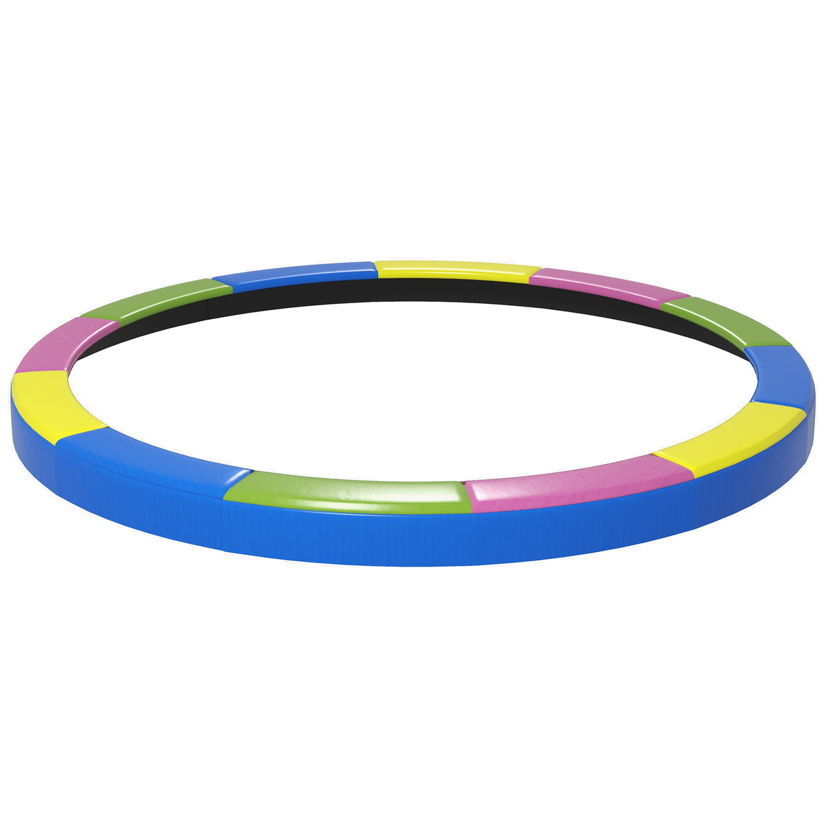 SPORTNOW 12ft Trampoline Spring Pad Cover Replacement | Multi-Coloured | Ø366x30cm | Plastic PE EPE Foam | Elastic Cord | Waterproof | UV Resistant | Tear-Resistant | Foldable | Round Trampoline