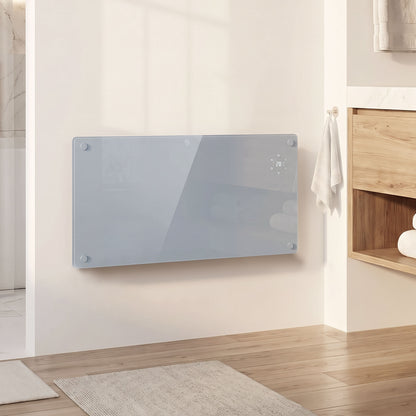 Smart Panel Heater | Grey 1500W WiFi Electric Heater, Wall Mounted or Freestanding with 7-Day Timer