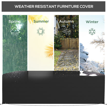 600D Oxford Table Set Cover Outdoor Garden Rattan Furniture Protection Cover Protector Waterproof Anti-UV, 245 x 165 x 66 cm Black / Dark Grey