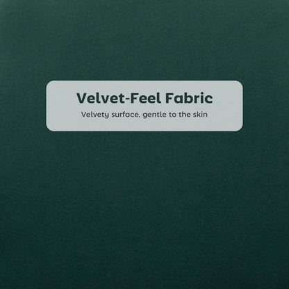 Set of Two Velvet-Feel Lotus Bar Stools - Dark Green / Grey