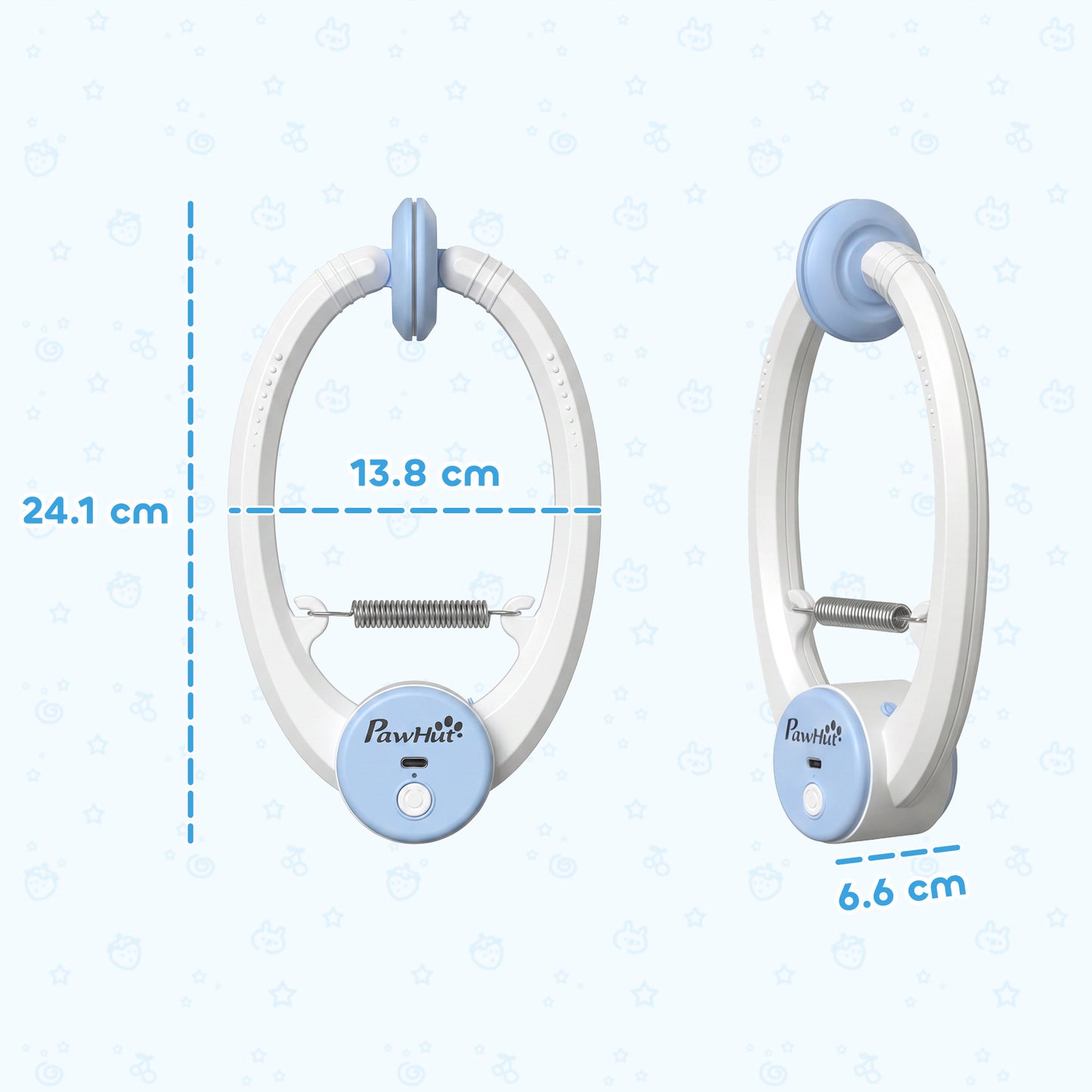 Door Hanging Bouncing Mouse Cat Toy | Touch Sensor | Adjustable Cord | USB-C | 15-Min Timer | White
