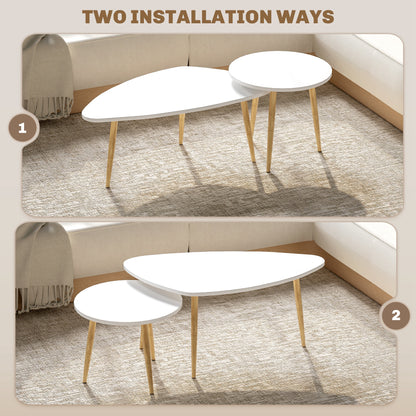 Set of Two Scandinavian-Style Coffee Tables - White