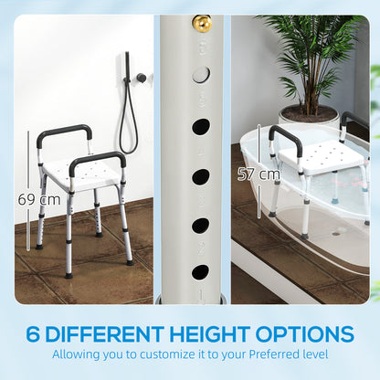 57-69cm Aluminium Frame Bath Seat Stool