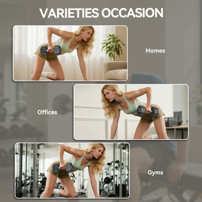 25KG Rubber Hex Dumbbell Portable Hand Weights Dumbbell Home Gym