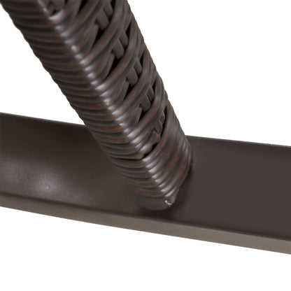 Outsunny Outdoor PE Rattan Rocking Chair Set of 2, Garden Rocking Chair Set with Armrest and Cushion