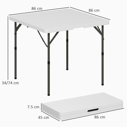 3ft Folding Camping Table, Heavy Duty Picnic Table with 2 Adjustable Height for Indoor Outdoor Garden, Party, BBQ, White