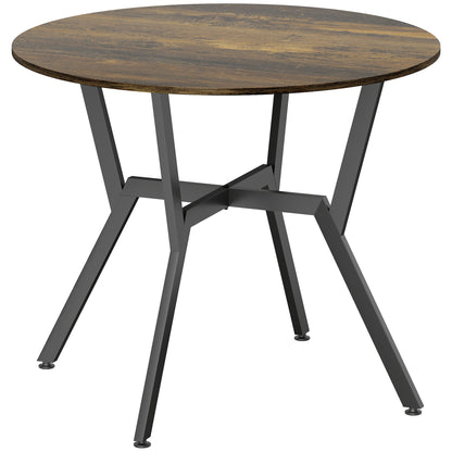 Dining Table, Round Kitchen Table with Black Legs, Anti-slip Foot Pads for Living Room, Dining Room 90 x 76 cm