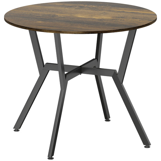 Dining Table, Round Kitchen Table with Black Legs, Anti-slip Foot Pads for Living Room, Dining Room 90 x 76 cm