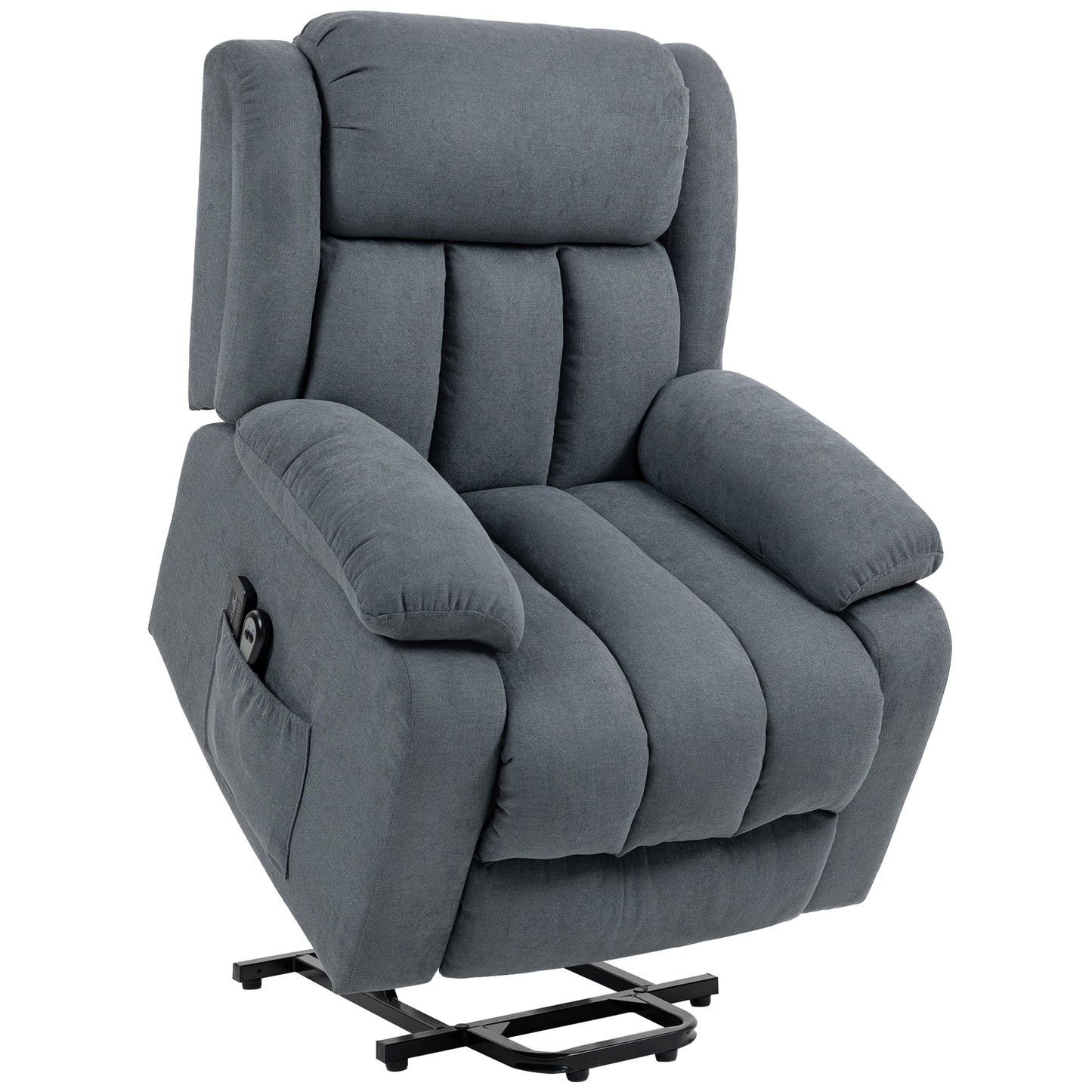 Power Lift Recliner Chair with Massage, Overstuffed Lift Chair with Footrest, Remote and Side Pocket