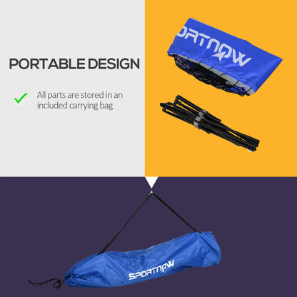 SPORTNOW Portable Badminton Net | Blue & Black | 310x103cm | Height Adjustable 107-155cm | Net 310x72cm | 4x4cm Mesh | Rust-Resistant Metal Frame | Carry Bag | Tennis Pickleball Volleyball