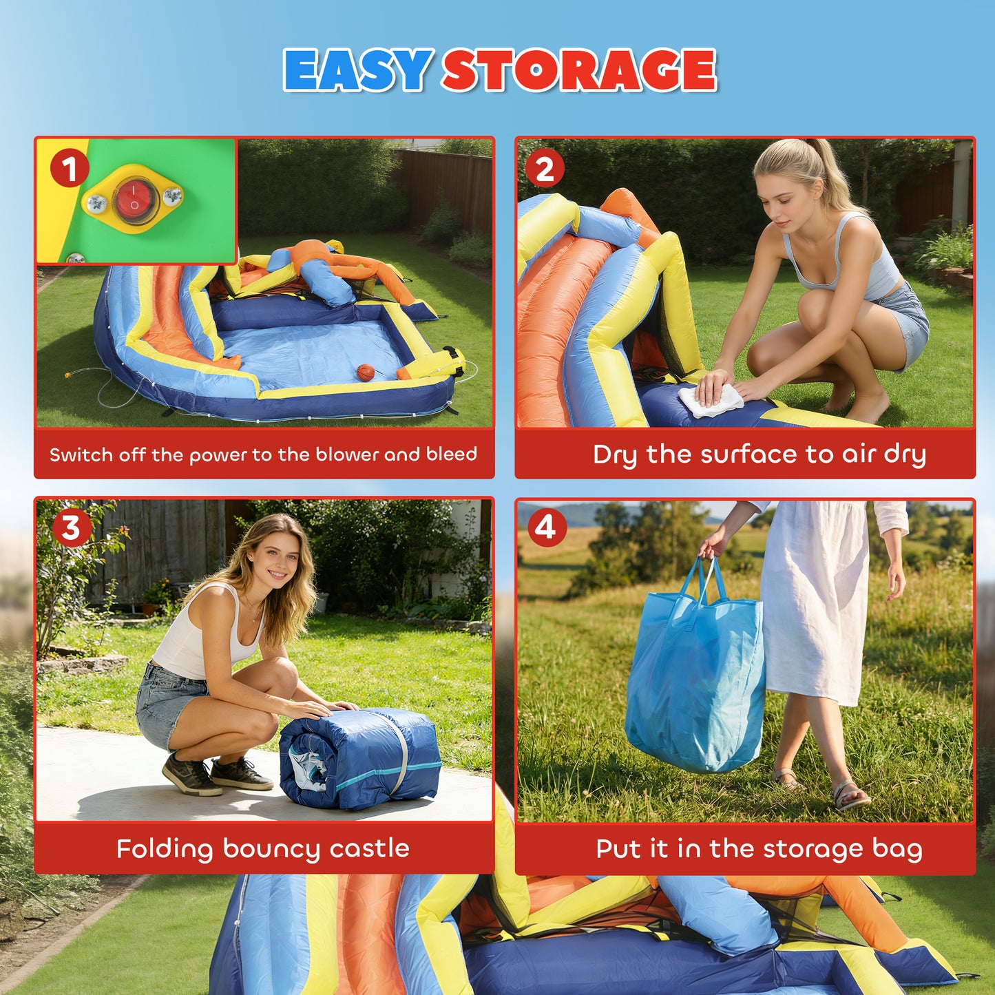 AIYAPLAY Bouncy Castle for Kids, Inflatable Bounce House with Slide, Pool (Ball Pit), Climbing Wall and Blower for Outdoor