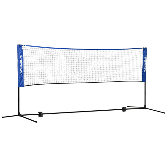 SPORTNOW Portable Badminton Net | Blue & Black | 310x103cm | Height Adjustable 107-155cm | Net 310x72cm | 4x4cm Mesh | Rust-Resistant Metal Frame | Carry Bag | Tennis Pickleball Volleyball