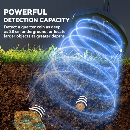 Metal Detector for Adults and Beginners, Gold Detector W/ Higher Accuracy IP68 Waterproof Coil, 5 Professional Modes W/ Pinpoint & Memory Mode