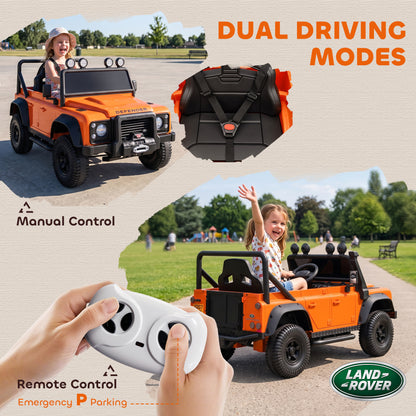 Kids Electric Ride-On Car with Remote Control | 4-Wheel Suspension | LED Lights | Music | 3-5 Years | Orange