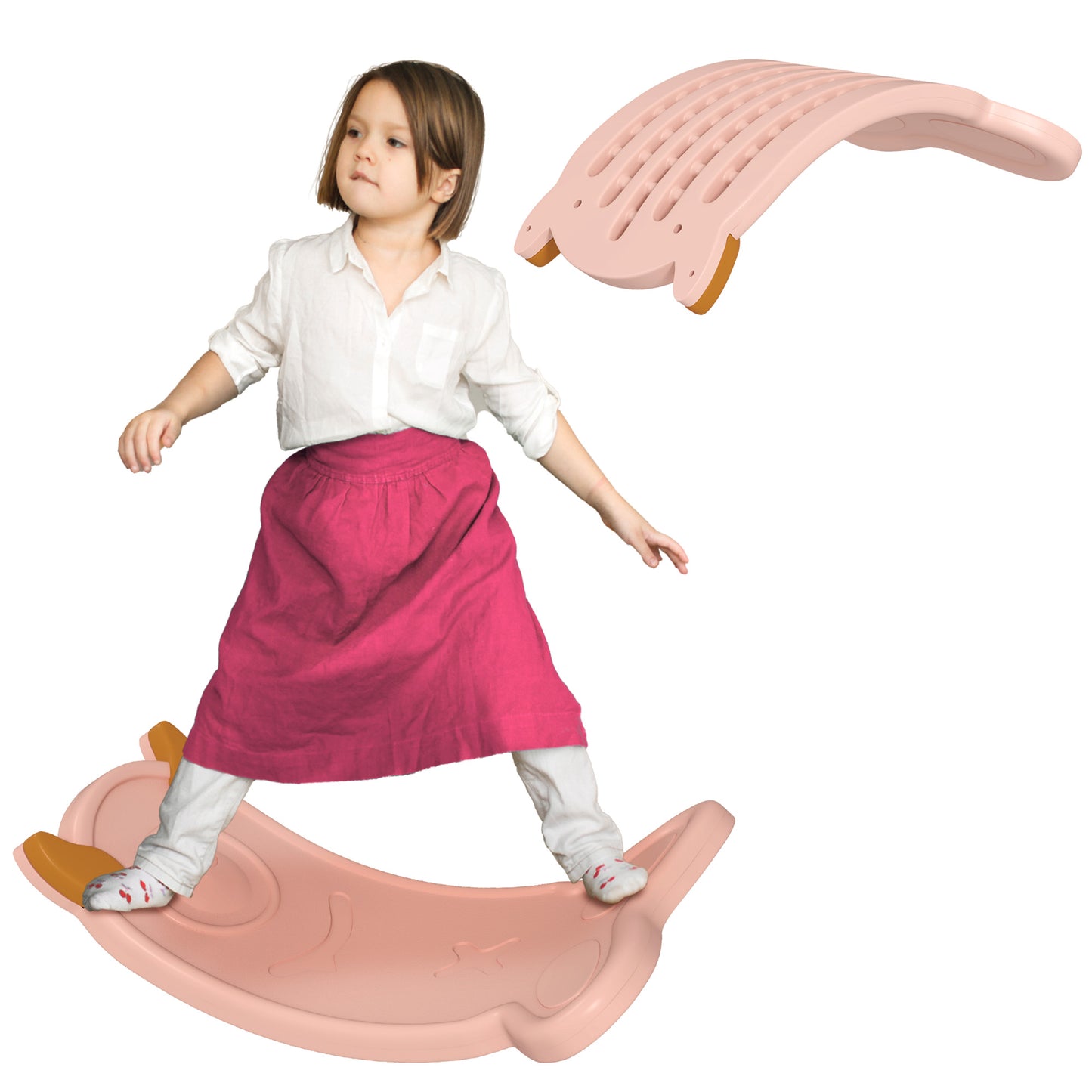 AIYAPLAY Balance Board for Kids Balance Training & Sensory Play, Yellow / Light Blue / Pink