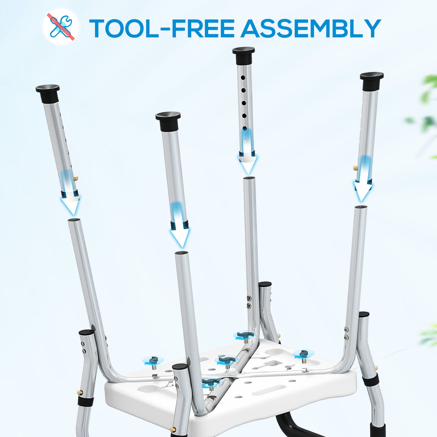 57-69cm Aluminium Frame Bath Seat Stool