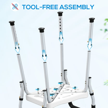 57-69cm Aluminium Frame Bath Seat Stool