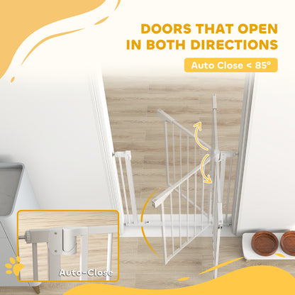 Baby Gate, Pet Safety Gate Pressure Fit, 76-82cm Wide with Two-Way Open, One-Hand Opening