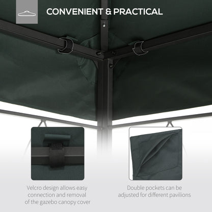 Outsunny 3x4m Gazebo Replacement Roof Canopy 2 Tier Top UV Cover Garden Patio Outdoor Sun Awning Shelters Deep Grey (TOP ONLY)