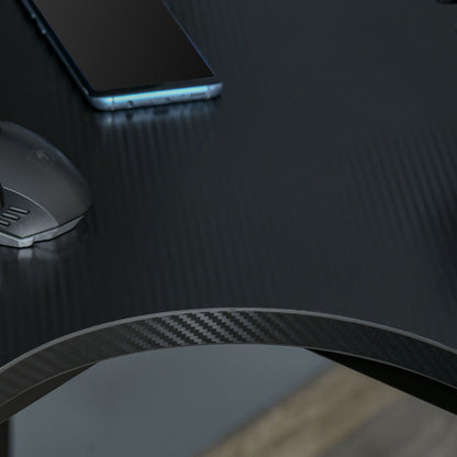 L-Shaped Gaming Desk, Computer Corner Desk, Home Office Workstation with Cable Management, 145 x 81 x 76cm, Black