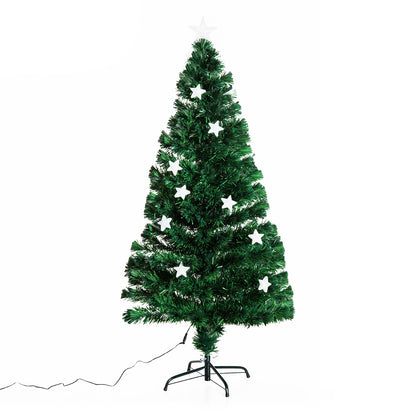 5ft 150cm Green Fibre Optic Artificial Christmas Tree With Stars
