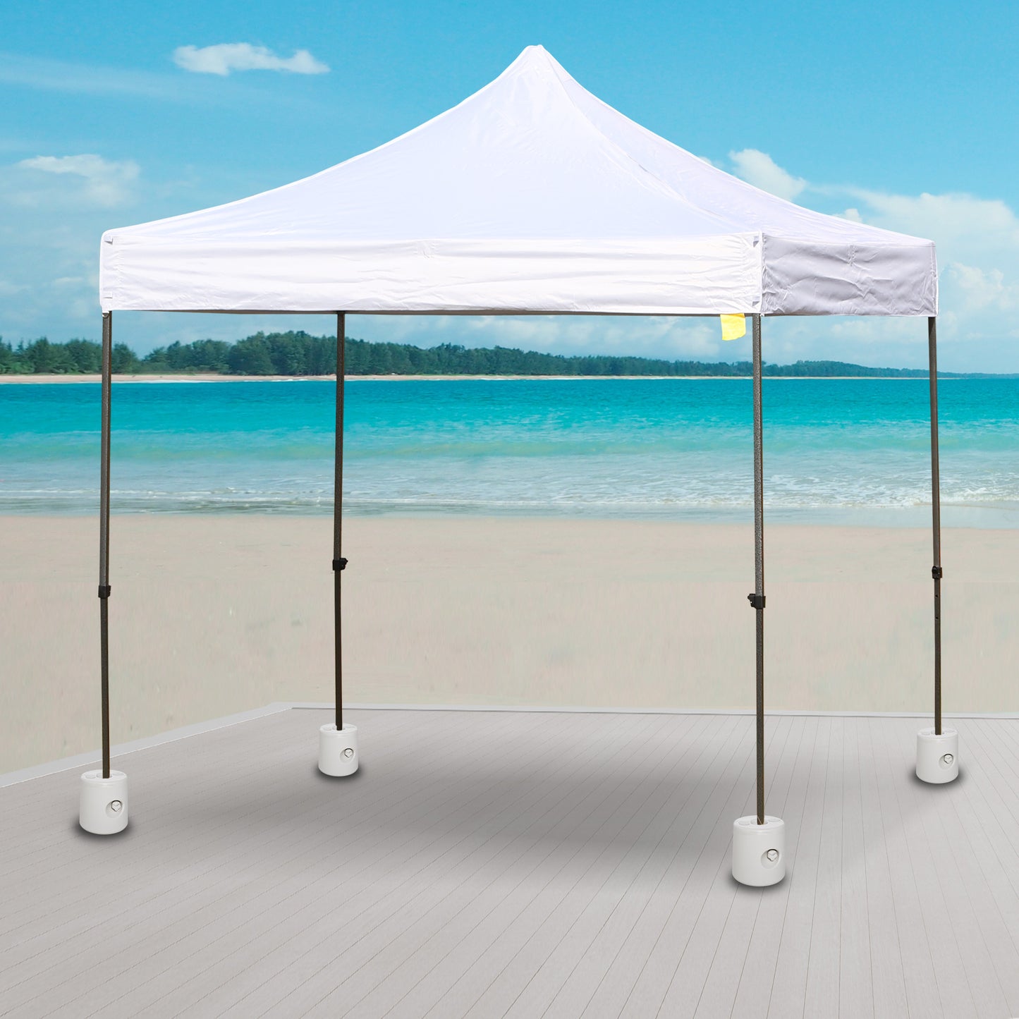 Outsunny Tent Weight Base, 4pcs Plastic Anchor Weights-White