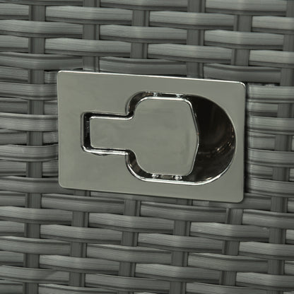 Outsunny 6 Piece Outdoor Rattan Wicker Furniture Set with 3-Seat Sofa, 2 Single Sofas, 2 Footstools and Coffee Table