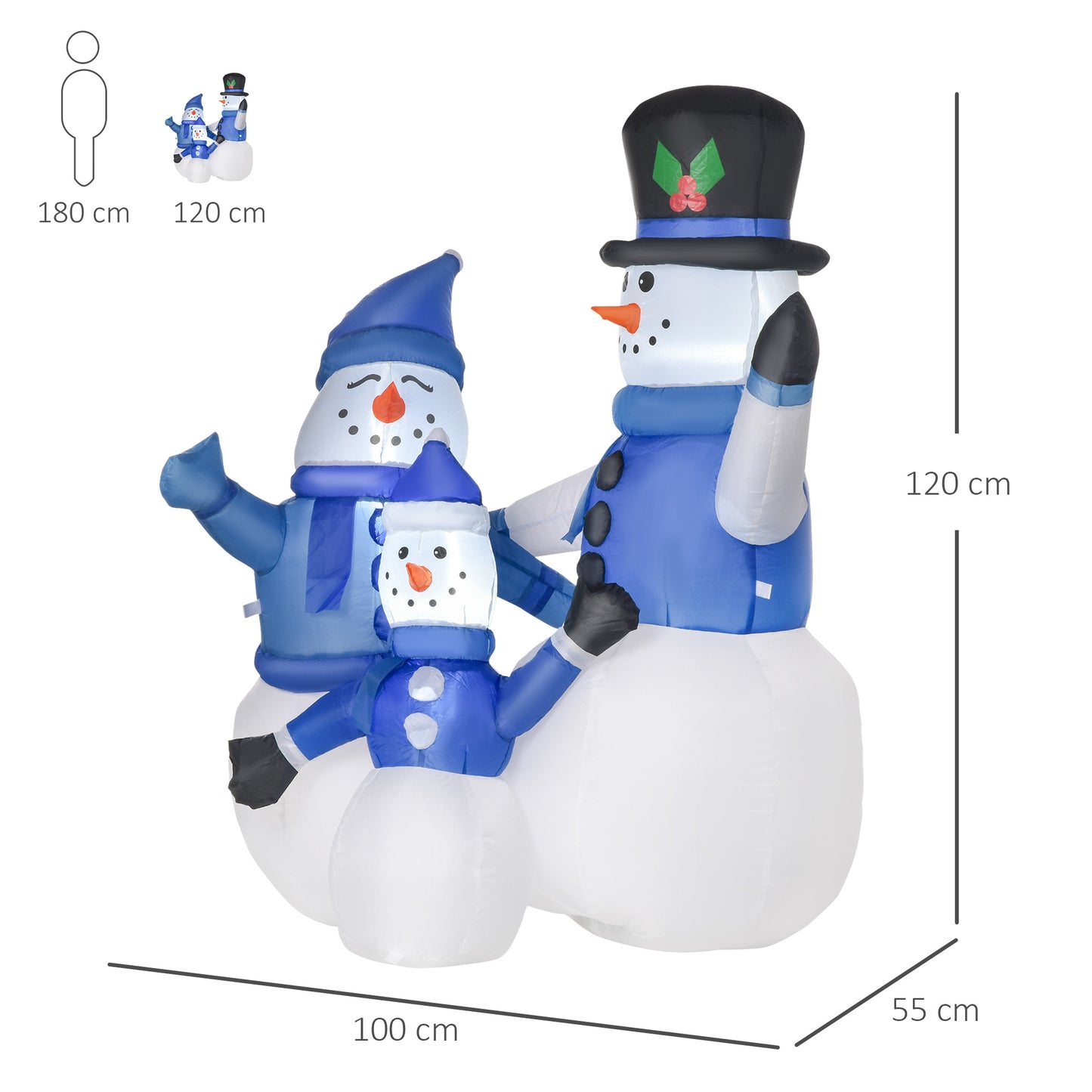 Christmas Inflatable Snowman Family Outdoor Home Seasonal Holiday Decoration With LED Light