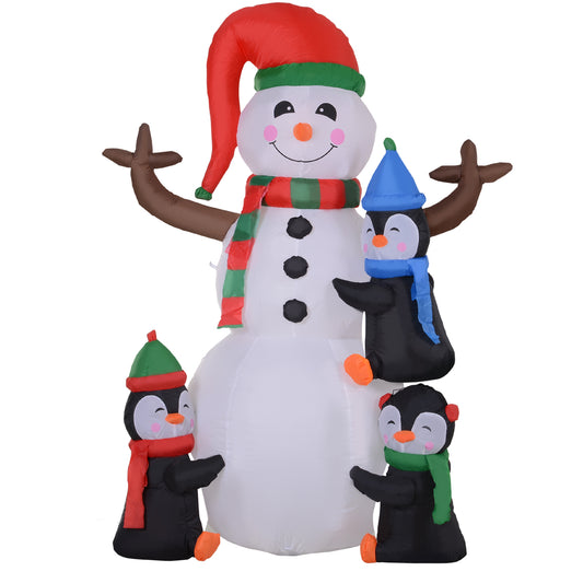 Christmas Inflatable Snowman And Penguins Outdoor Home Seasonal Holiday Decoration With LED Light