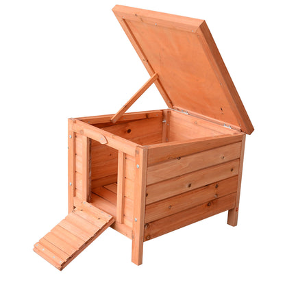 PawHut 20" Wooden Rabbit Hutch-Fir Wood
