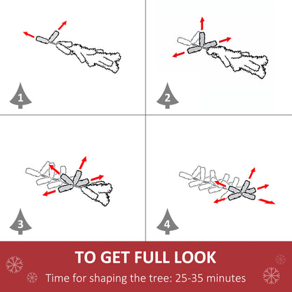 5ft Prelit Christmas Tree Artificial Tree Warm White LED Light Holiday Home Xmas Decoration, Green