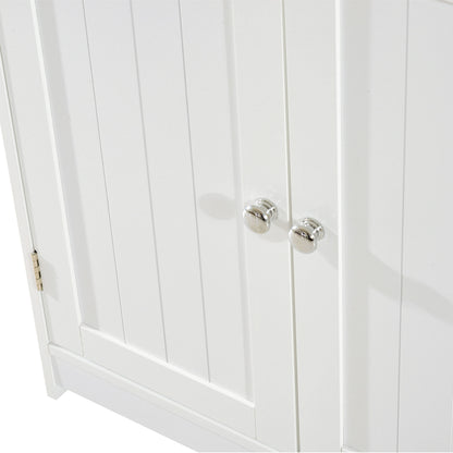 Under Sink Bathroom Storage Organiser Cabinet 2 Layers Vanity Unit Wooden - White