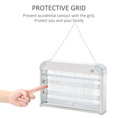 Outsunny Free Standing Wall Hanging 20W Electric Fly Mosquito Killer Electric Fly Zapper, Bug Zapper, Insect Killer