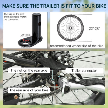 Bike Cargo Shopping Carrier Trailer With Removable Cover-Red/Black