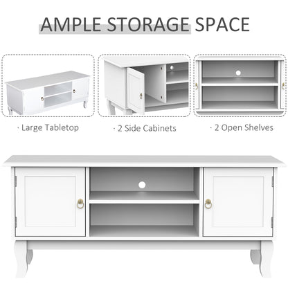 TV Stand Unit Corner Table Cabinet Centre, MDF-Ivory White