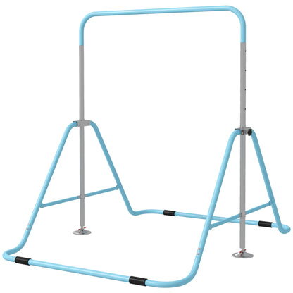 Kids Gymnastics Bar w/ Adjustable Height, Foldable Horizontal Bars, Green