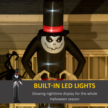 Outsunny 10ft Inflatable Halloween Skinny Ghost in a Tall Hat, Blow-Up Outdoor LED Display