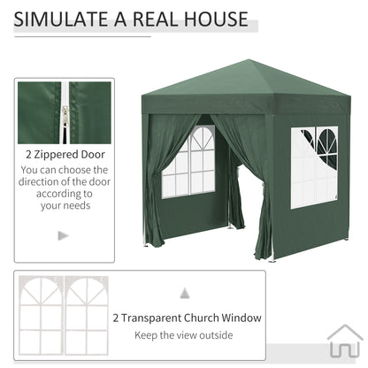 Pop Up Gazebo Canopy, size (2 x 2m)-Green