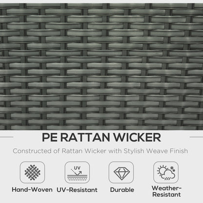 Outsunny 6 Piece Outdoor Rattan Wicker Furniture Set with 3-Seat Sofa, 2 Single Sofas, 2 Footstools and Coffee Table