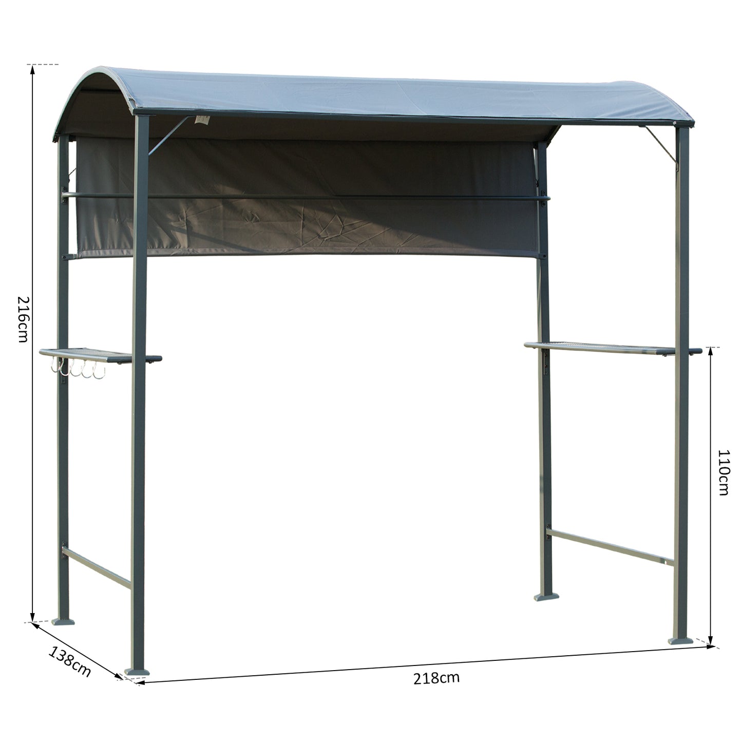 Outsunny Metal Frame Outdoor BBQ Awning Canopy Grey