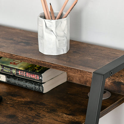Writing Desk Computer Table Home Office PC Laptop Workstation Storage Shelf Color Rustic Brown