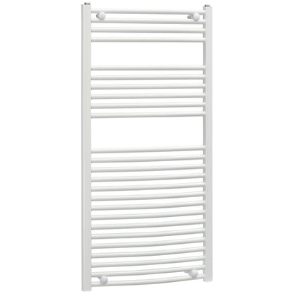 Straight Heated Towel Rail, Hydronic Bathroom Ladder Radiator Towel Warmer For Central Heating 600mm x 1200mm, White