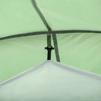 Outsunny Tunnel Tent, 2-3 Person Camping Tent with Sewn-in Groundsheet, Air Vents, Rainfly, 2000mm Water Column, Green