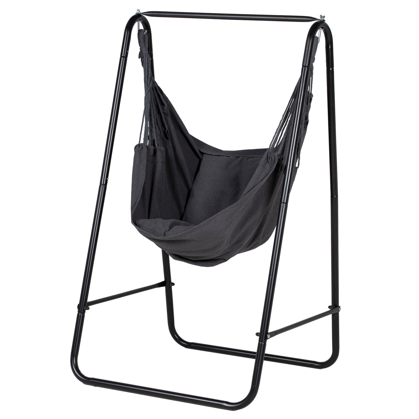 Outsunny Hammock Swing Chair with Stand And Cushion - Dark Grey