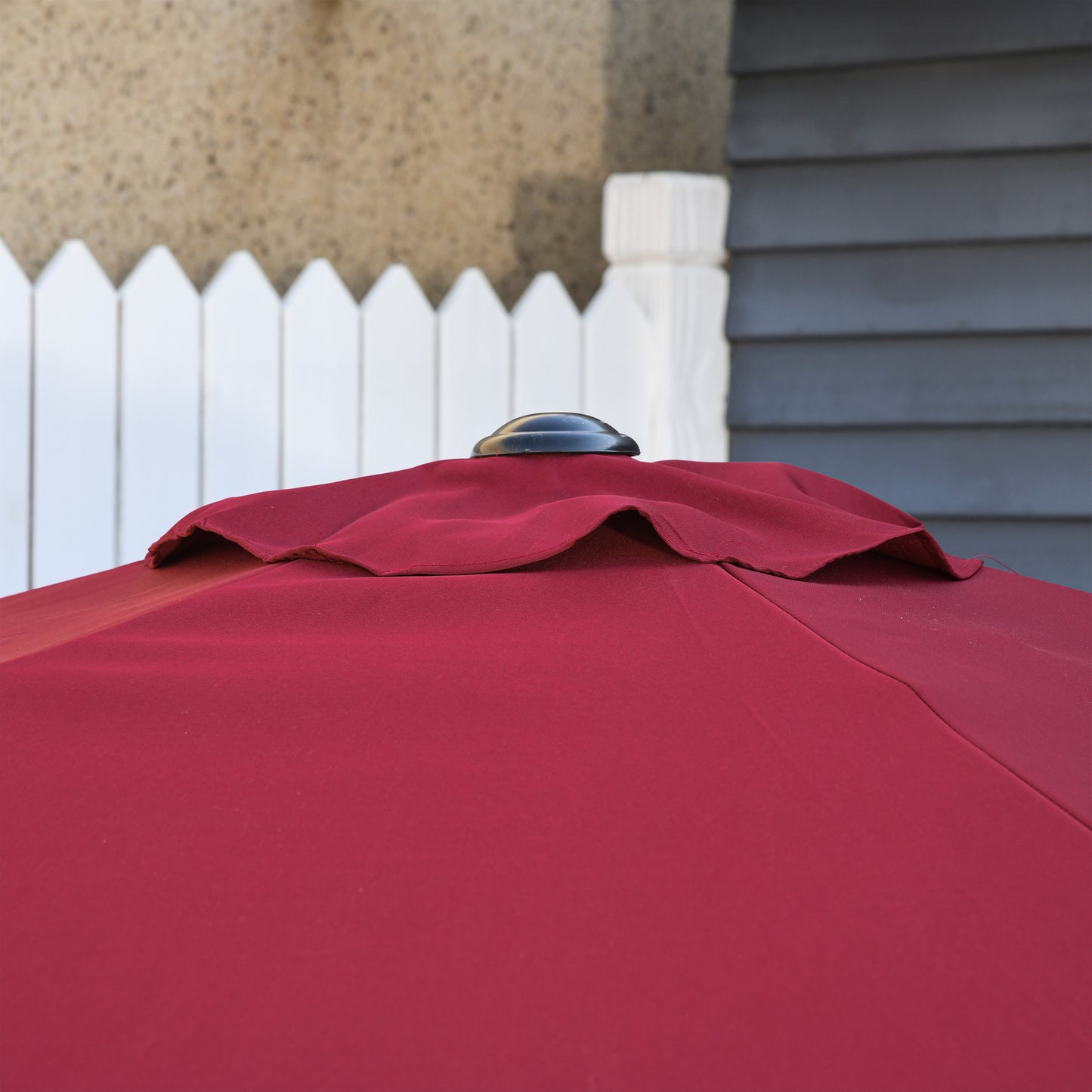 Outsunny Wine Red 9ft Aluminum Sun Shade Pole Patio Umbrella  Outdoor Market Café Yard Gazebo Cover