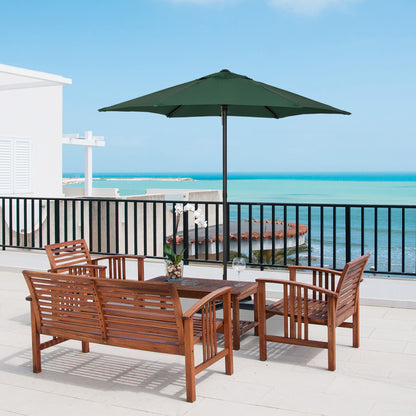 2m Patio Parasol Umbrella, Outdoor Sun Shade with 6 Sturdy Ribs for Balcony, Bench, Garden, Green