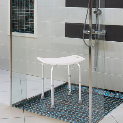 Rectangular Adjustable Height Stabilized Shower Seat Bath Stool Chair