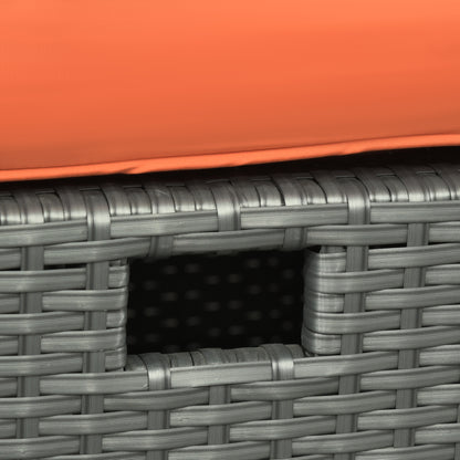 Outsunny 6 Piece Outdoor Rattan Wicker Furniture Set with 3-Seat Sofa, 2 Single Sofas, 2 Footstools and Coffee Table