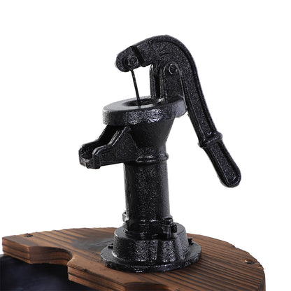 Outsunny Fir Wood 3 Barrel Water Foundation With Pump